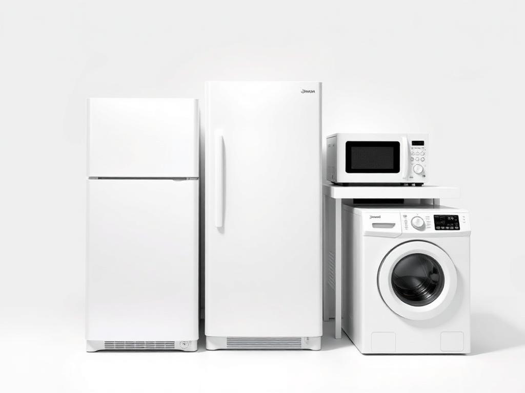 Equipamentos de Linha Branca: geladeira, micro-ondas e máquina de lavar